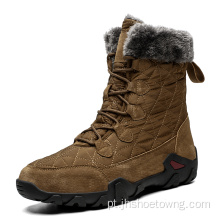 Botas de neve masculinas de cano alto antiderrapante casual de inverno